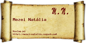 Mezei Natália névjegykártya